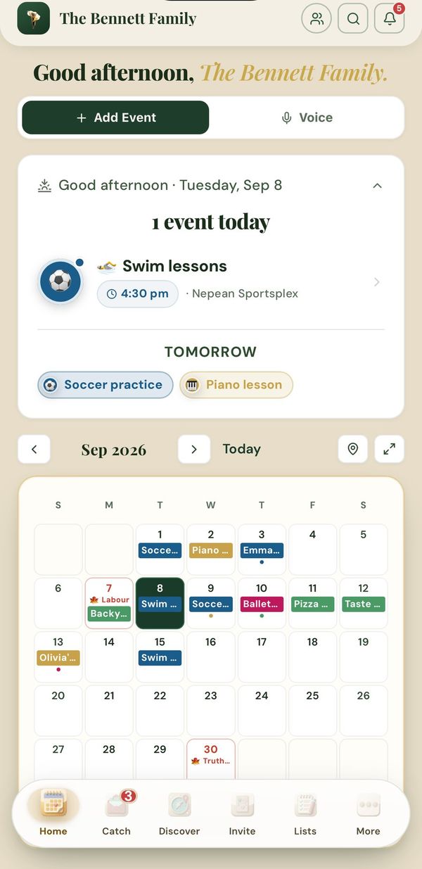 Your family calendar