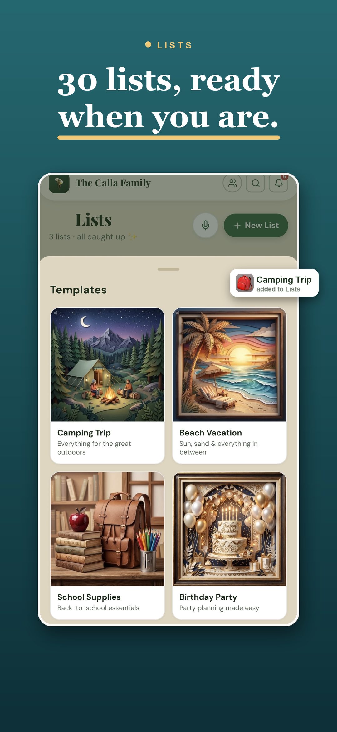 30 ready-made checklists, or ask AI to build one